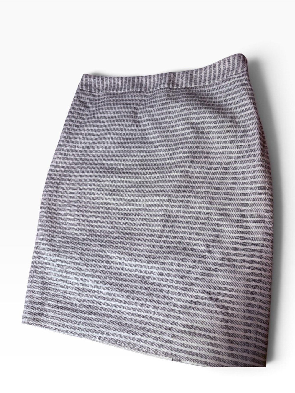 Talbots Striped Pencil Skirt in Gray and White